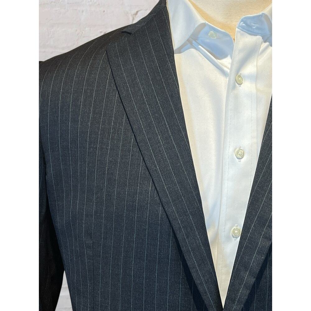 Brooks Brothers Madison 1818 42-44R Gray Stripe Blazer Sport Coat Italian Wool - Picture 5 of 16